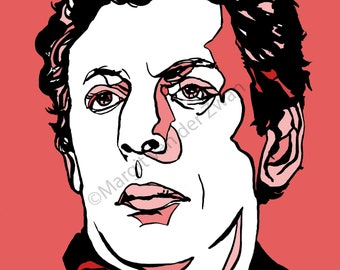 Philip Glass Art Print ~ American composer ~ Minimalism ~ Music Gift ~ Handmade in the UK