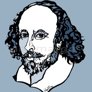 William Shakespeare, portrait, print, Bard, Twelfth Night, Romeo and Juliet, Othello, Theatre, Poetry, Books,  Poem, A4 wall art