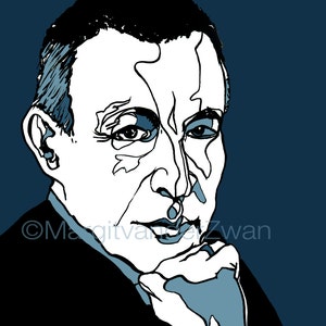 Rachmaninoff Ritratto del grande direttore d&#39;orchestra, pianista e compositore. Idea regalo romantica per orchestra di musica per pianoforte