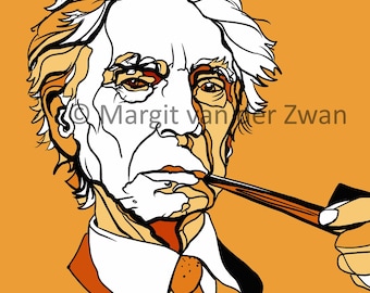 Bertrand Russell Print: Pen and Ink Portrait Art - Etsy
