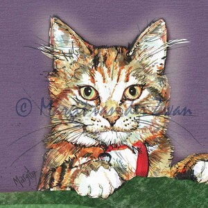 Portrait de chat personnalisé, réalisé avec votre contribution en collaboration avec l&#39;artiste. D&#39;après vos photos. Cadeau original pour les amoureux des chats.