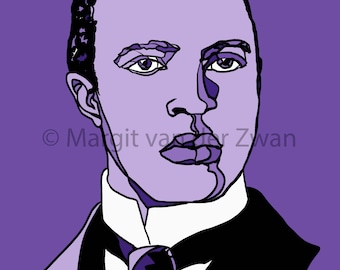 Scott Joplin Composer portrait Drawn with pen and ink One of many in a series of composers and musicians Giclée print of very high quality