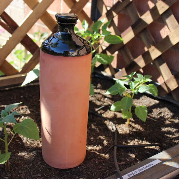 Olla Bottles  14" Tall 3" Round - Glazed top