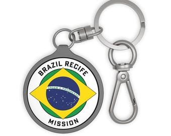 Brazil Missionary Gift Keyring | Latter Day Saint Mission Key Ring Bag Zipper Charm Accessory Book of Mormon Tag