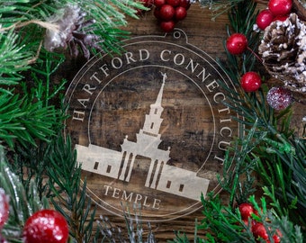 Hartford-tempel (Connecticut) kerstornament | LDS-huwelijkscadeau