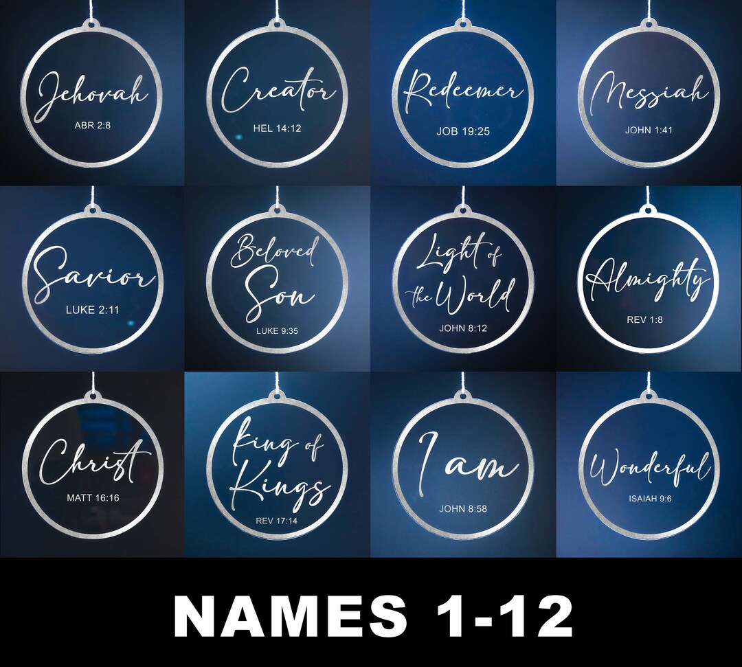 24 Names LDS 24 Names of Jesus Christ Christmas Ornaments From Book of Mormon ...