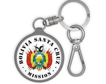 Bolivia Missionary Keyring Gift | Latter Day Saint Mission Key Ring Bag Zipper Charm Accessory Book of Mormon Tag