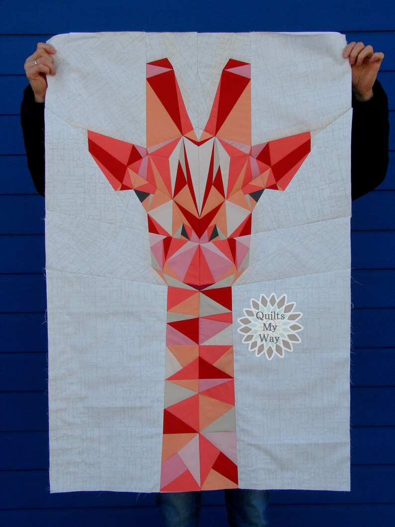 Giraffe Quilt PDF paper piecing pattern 30x45 Etsy Elephant outlines