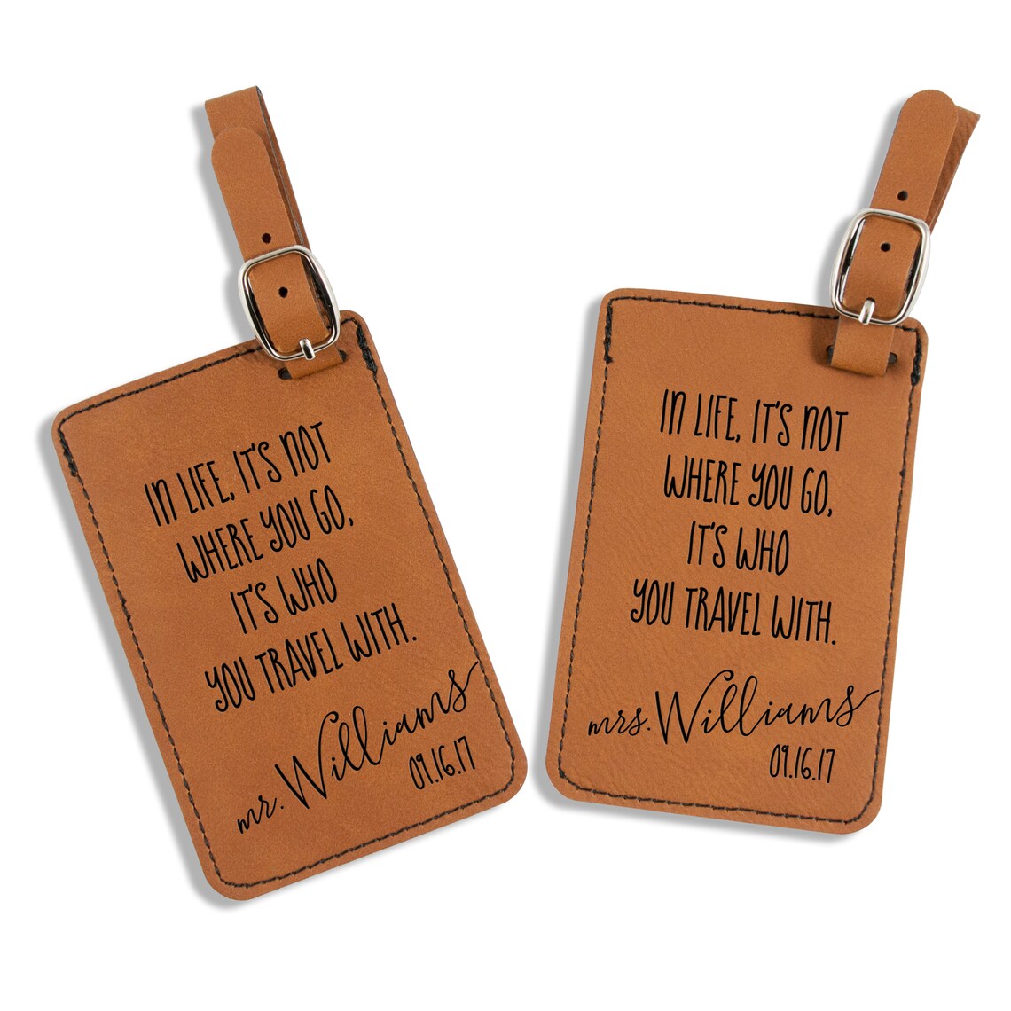 Mr and Mrs Luggage Tags Wedding Gift Travel Quote Luggage Etsy