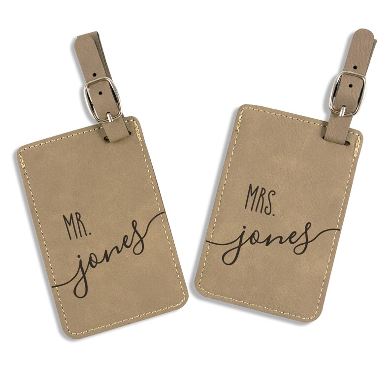 Wedding Gift Personalized Luggage Tag Leatherette Bag Tag Etsy