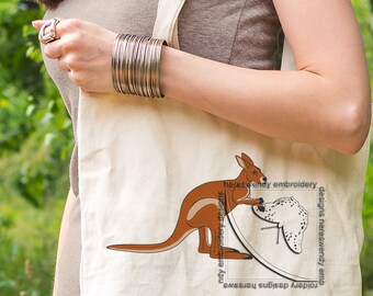 Kangaroo design – Australian animal machine embroidery design in 3 sizes and 9 formats