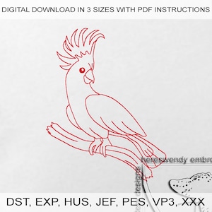 Kakadu ITH Maschinenstickerei: Australischer Papagei ITH (Digital Download)