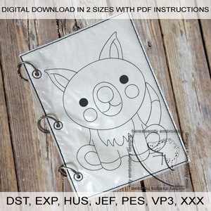 Dingo Coloring Page: ITH Machine Embroidery Design Kids Reusable Activity (Digital Download)