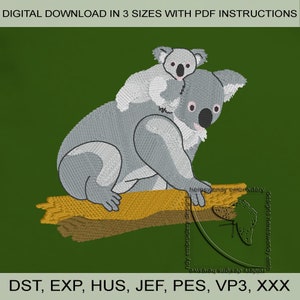 Mum and Baby joey koalas ITH machine embroidery design (digital download)