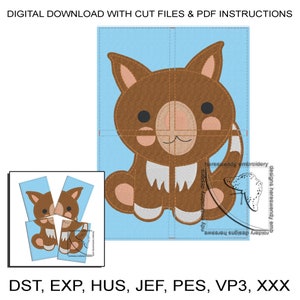 Dingo Puzzle ITH Machine Embroidery Design: Toddler Applique Kids Reusable Activity (Digital Download)