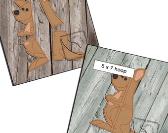 Kangaroo Simple Felt Puzzle ITH Embroidery Design: Australian Animal, Kids Reusable Activity (Digital Downlooad)