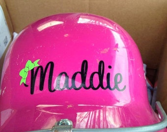 Helmet Decal Name, Softball, Baseball, Tball, all Colors and sizes Custom, Personalized Name Decal Custom Decal Girls and Boys