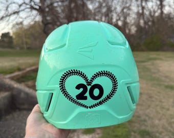 Personalized Baseball Softball Helmet Number Decal