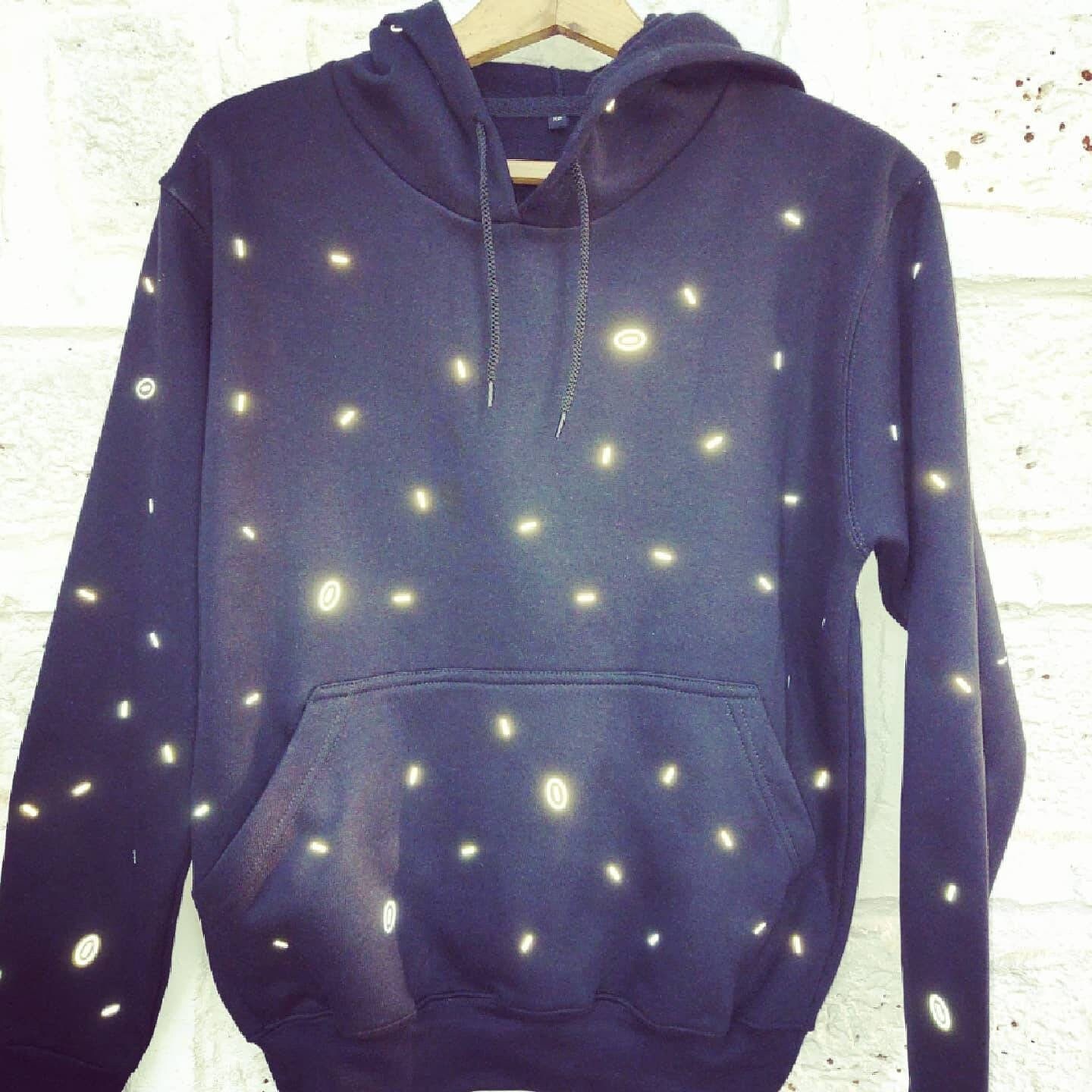 blue reflective hoodie