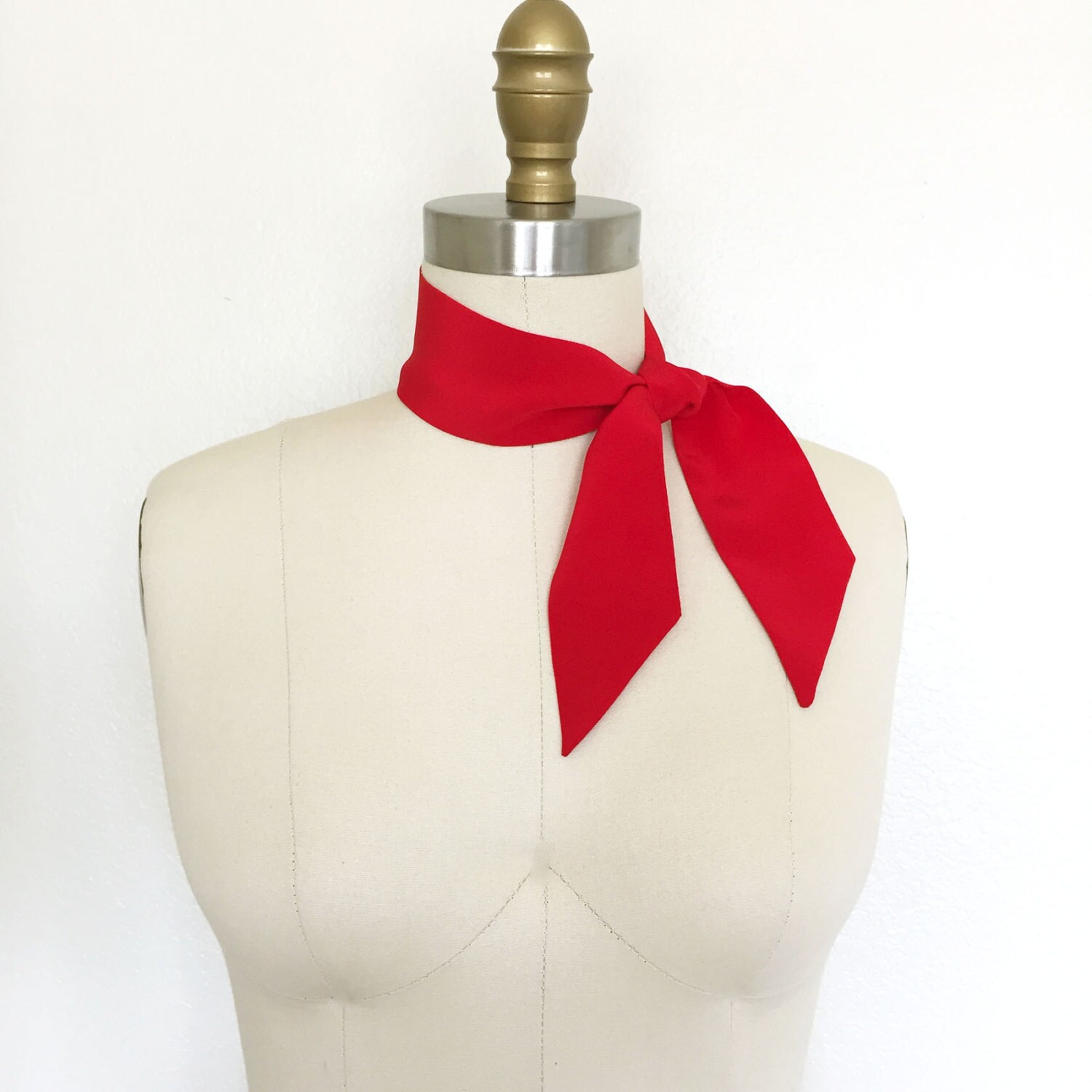 Red Silk Neckerchief. No Folding Needed. Just Tie a Knot u0026 Go. - Etsy