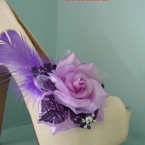 Beautiful Deeree Pale Blue Rosette Style Shoe Clips image 9