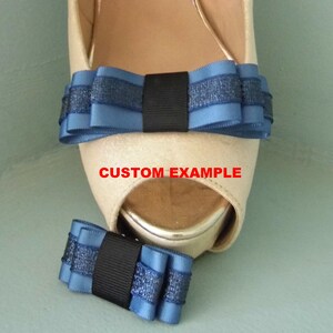 Beautiful Deeree Pale Blue Rosette Style Shoe Clips image 7