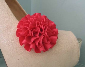 Beautiful Deeree Cerise Pink Rosette Style Shoe Clips