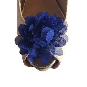Beautiful Deeree Floaty Flower Navy Blue Shoe Clips
