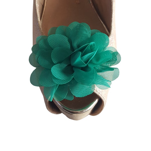 Beautiful Deeree Floaty Flower Green Shoe Clips
