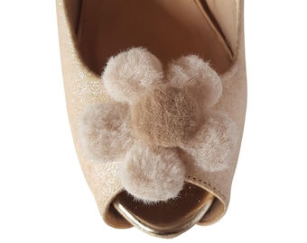 Quirky Fluffy Flower Shoe Clips