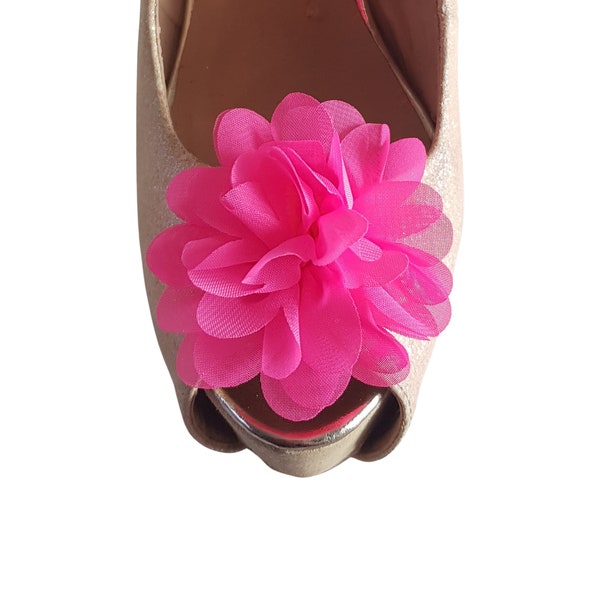 Beautiful Deeree Floaty Flower Cerise Pink Shoe Clips