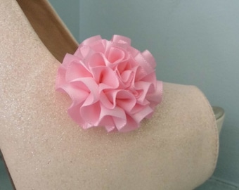 Beautiful Deeree Pale Pink Rosette Style Shoe Clips