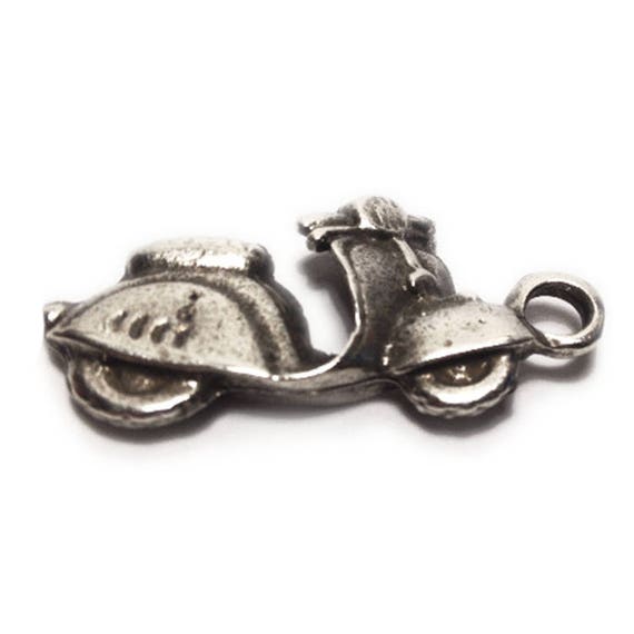 3D SILVER ALLOY LOVELY SILVER VESPER SCOOTER BIKE CLIP ON CHARM FOR BRACELETS 3D SILVER ALLOY LOVELY SILVER VESPER SCOOTER BIKE CLIP ON CHARM FOR BRACELETS