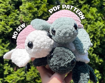 Turtle Crochet Pattern, No Sew Crochet Pattern, DIGITAL DOWNLOAD