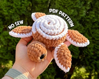 Cinnamon Roll Turtle Crochet Pattern, No Sew Crochet Pattern