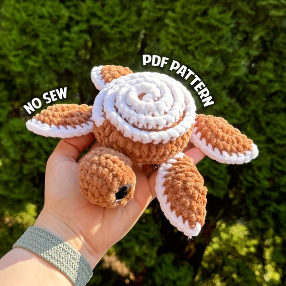 Cinnamon Roll Turtle Crochet Pattern, No Sew Crochet Pattern
