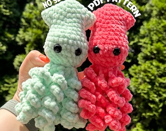 Baby Squid Crochet Pattern, No Sew Crochet Pattern, DIGITAL DOWNLOAD