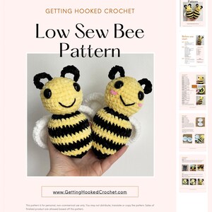 Bee Crochet Pattern, Low Sew Crochet Pattern, DIGITAL DOWNLOAD - Etsy