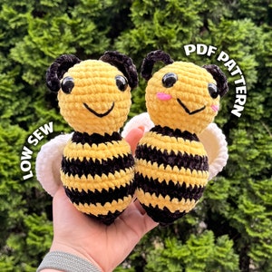 Bee Crochet Pattern, Low Sew Crochet Pattern, DIGITAL DOWNLOAD