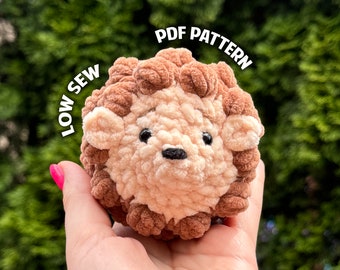 Hedgehog Crochet Pattern, Low Sew Crochet Pattern, DIGITAL DOWNLOAD