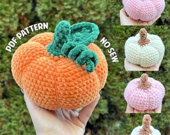Pumpkin Crochet Pattern, 5 sizes, Amigurumi Crochet Pattern, DIGITAL DOWNLOAD