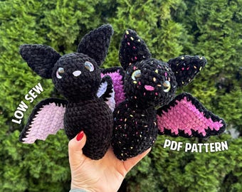 Patrón de murciélago a crochet, patrón de crochet sin costura, DESCARGA DIGITAL