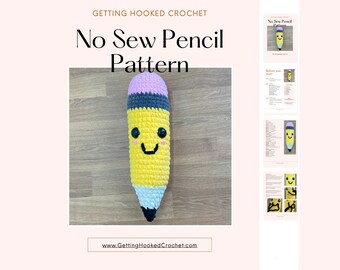 Pencil Crochet Pattern, No Sew Crochet Pattern, DIGITAL DOWNLOAD