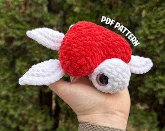 Heart Turtle Crochet Pattern, Crochet Pattern, DIGITAL DOWNLOAD