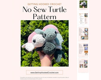 Turtle Crochet Pattern, No Sew Crochet Pattern, DIGITAL DOWNLOAD