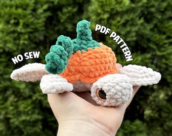 Pumpkin Turtle Crochet Pattern, No Sew Crochet Pattern, DIGITAL DOWNLOAD