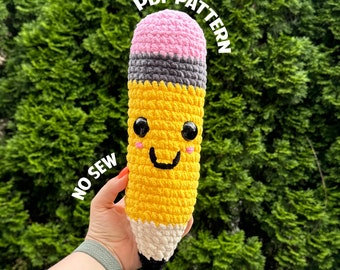 Pencil Crochet Pattern, No Sew Crochet Pattern, DIGITAL DOWNLOAD
