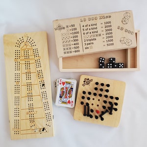 Board Game Bundle- Dice Game-Crib Board-Peg Game