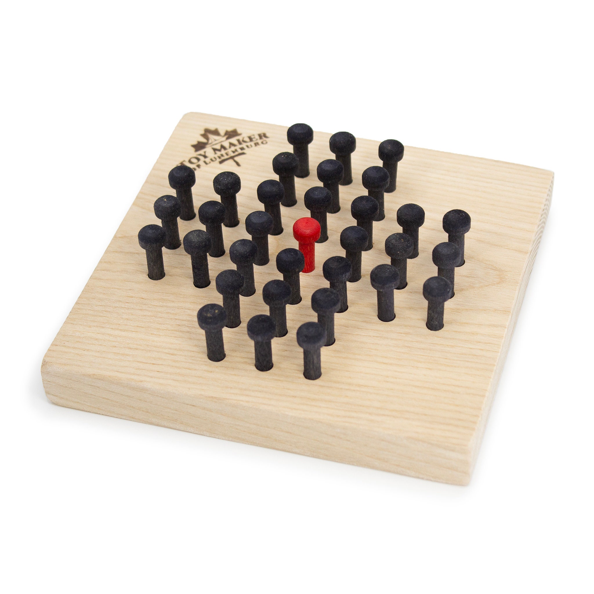 OOKWE Wooden Solitaire Board Game, Europe Board Game Unique Funny Single  Chess 