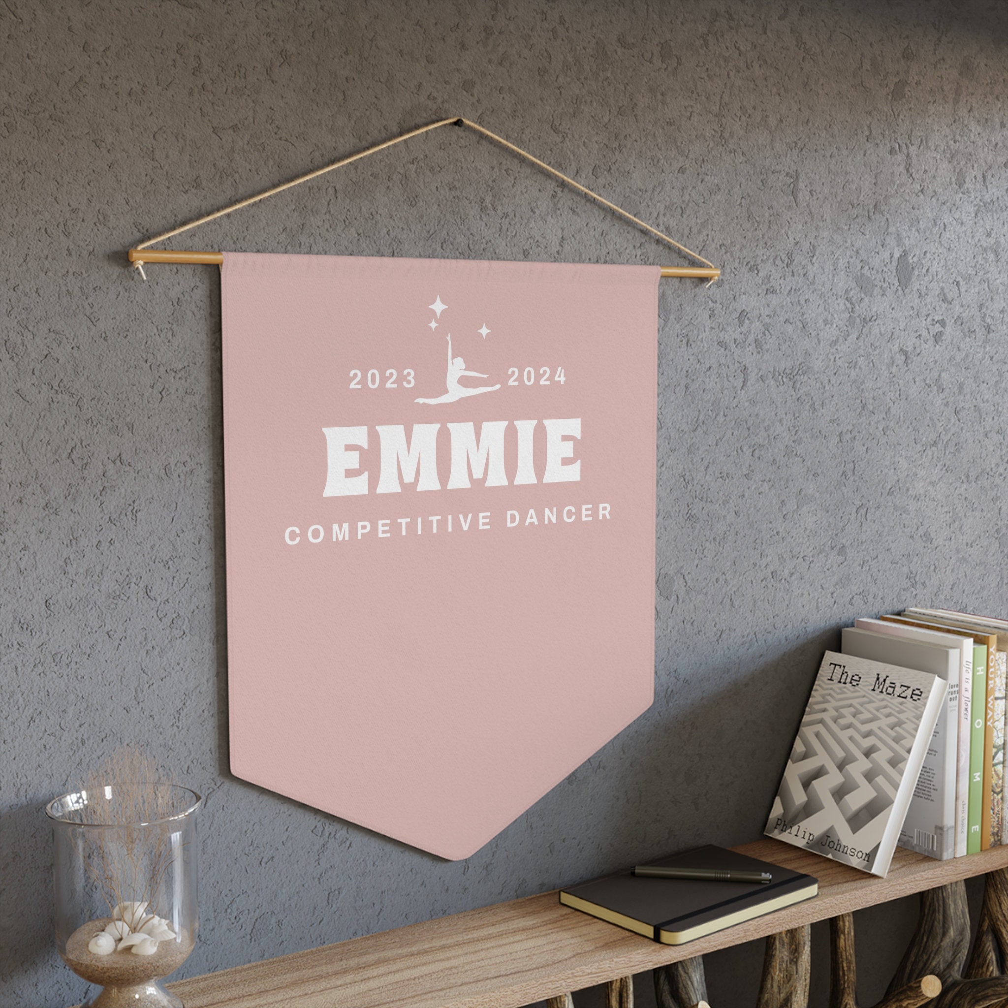 Pink Personalized Name and Year Comp Dancer Pin Pennant Banner, Award ...